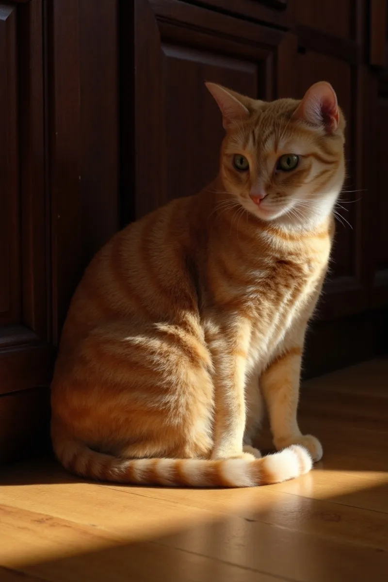 A film poster showing an orange cat seated in a shaft of light in a large panelled room, with the title set below.